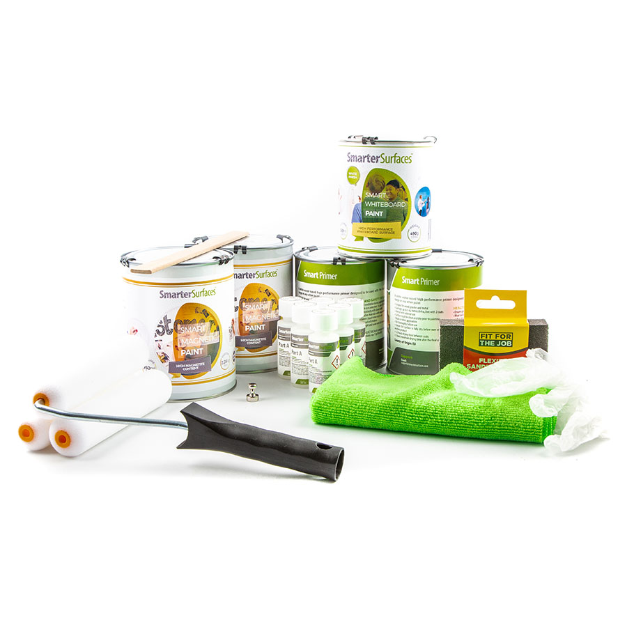 Magnetic whiteboard paint white full kit