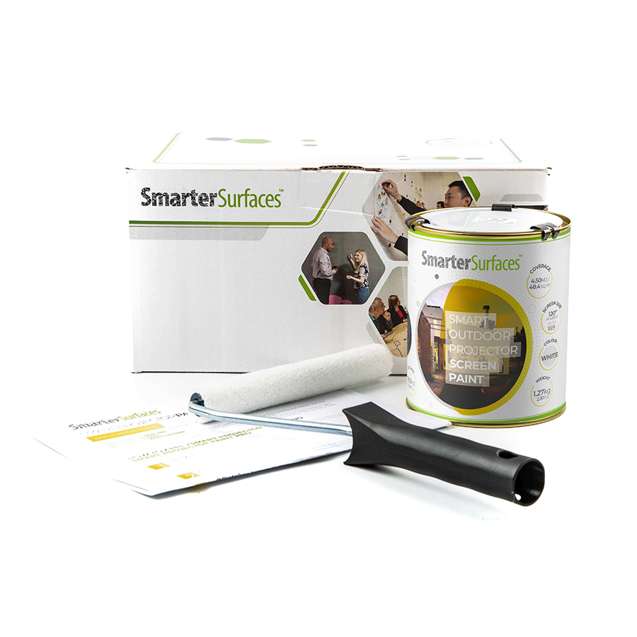 Outdoor projector screen paint kit