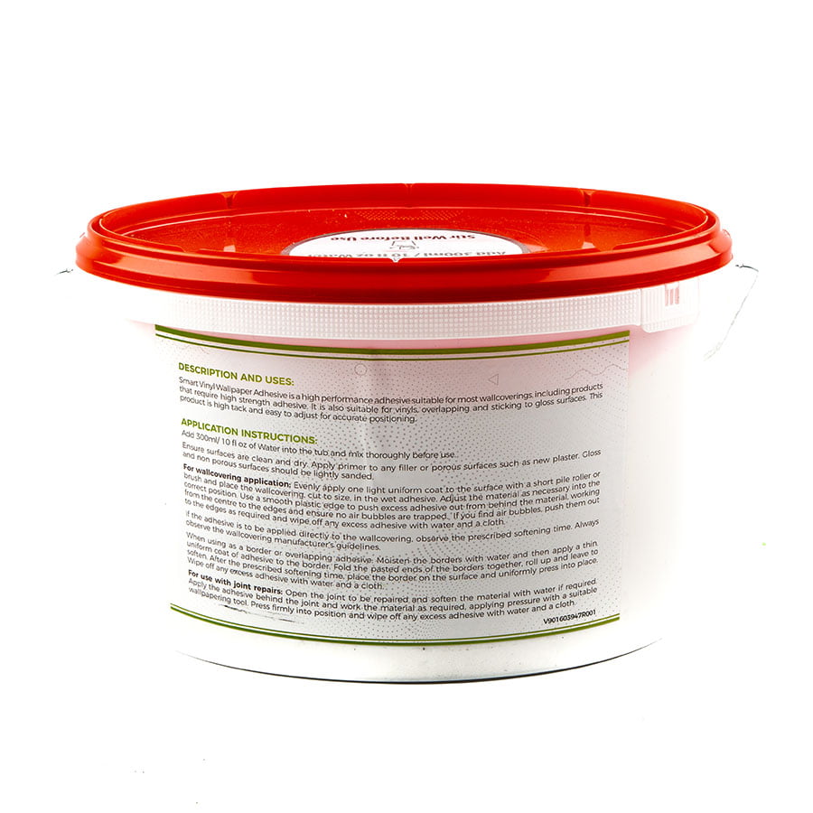 Vinyl over vinyl wallpaper adhesive back