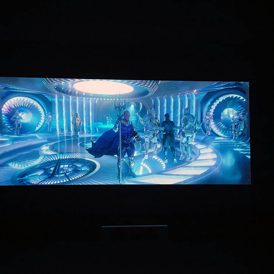 Visual depth by ultra high contrast projector screen paint