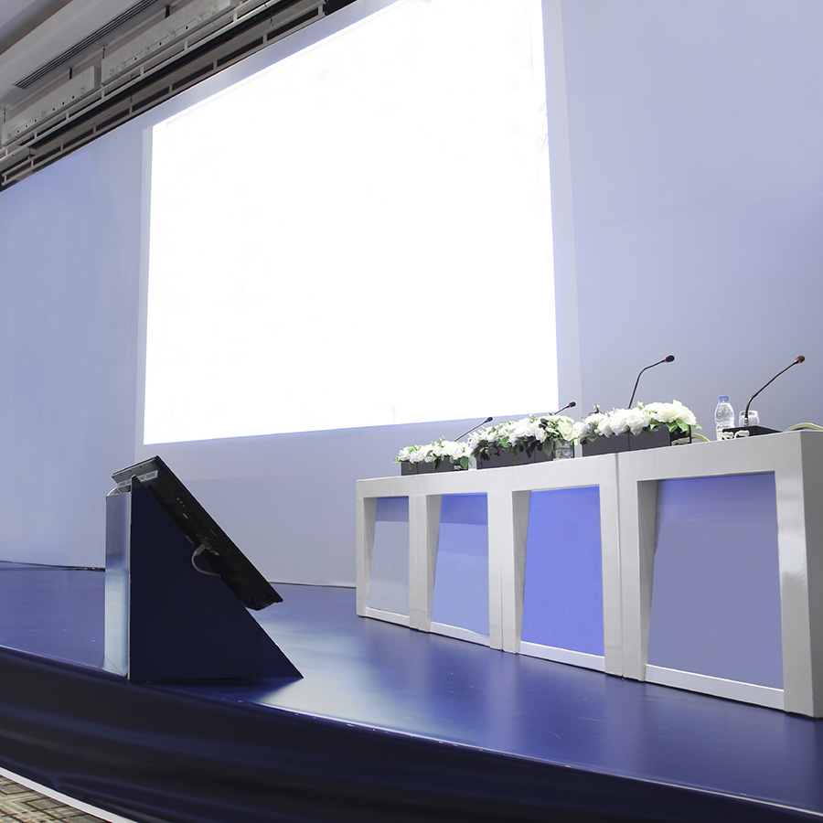 White projector screen paint pro projection at conference