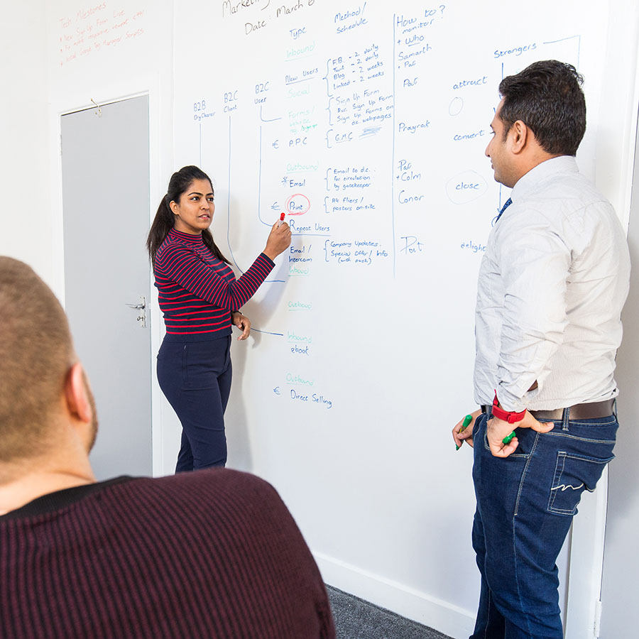 Whiteboard wallpaper wallcovering for entire meeting room wall
