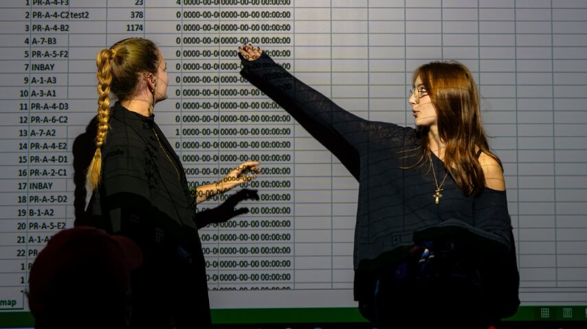 Office presentation on projector screen painted surface